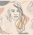 trend background lines woman face 7 vector image vector image