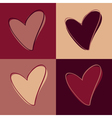 set of hearts marsala vector image vector image