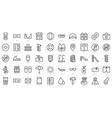 set of thin line water park icons vector image