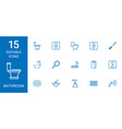 15 bathroom icons vector image vector image