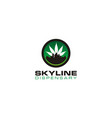 denver skyline cannabis marijuana weed leaf logo vector image vector image