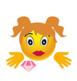girl smile emoji vector image
