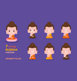 little buddha cartoon set vector image vector image