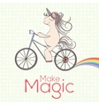 unicorn birthday card vector image