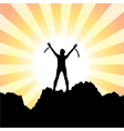 girl with raised hands vector image