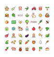 icons eco food vector image