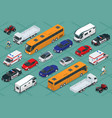 flat isometric high quality city transport car vector image