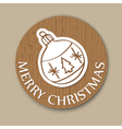 round woody christmas greeting card with ball vector image vector image