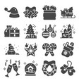 christmas related icons set on white vector image