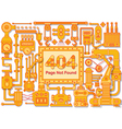 error 404 page not found steampunk frame vector image vector image
