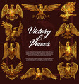 gold eagles heraldic symbols vector image vector image