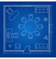 office floor plan with linear symbols vector image