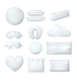 realistic white cushion pillows mask vector image vector image