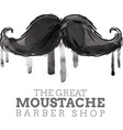 great moustache barber shop logo watercolor vector image vector image