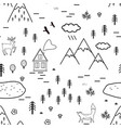 hand drawn scandinavian landscape with animals vector image
