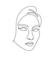 woman face in single line art style vector image