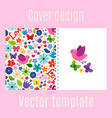 cover design with spring decorations pattern vector image