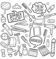 hair dress salon barber shop doodle icon beauty vector image