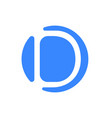 letter d logo blue icon font vector image vector image