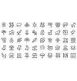 set of thin line rainforest icons vector image