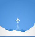 white silhouette of jet airplane vector image