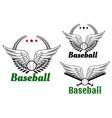 baseball emblems with angel wings vector image