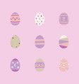 colorful easter eggs set on a white background vector image
