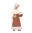 medieval woman peasant wear historical clothes vector image