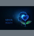 mental health concept with human head and heart vector image