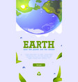save earth planet cartoon web banner with globe vector image