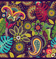 seamless pattern indian floral backdrop vector image