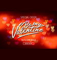 valentines day sale poster with red hearts vector image