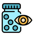 eye pills icon color outline vector image vector image