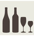 wine bottle sign set icon vector image