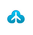 airplane logo with cloud concept vector image