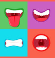 funny cartoon monster mouth sticking out tongue vector image