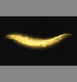 golden dust wave with stars on dark transparent vector image vector image