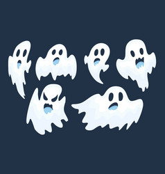Set of cute ghost creation kit Royalty Free Vector Image
