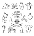 Hand-drawn christmas icons Royalty Free Vector Image