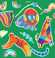 seamless pattern with abstract african animals vector image vector image