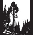 wpa monochrome art general grant tree trail vector image