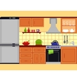 kitchen room with furniture set vector image vector image