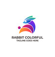 rabbit colorful template vector image