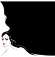 beauty girl face sketch woman barbershop concept vector image