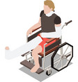 broken leg wheelchair composition vector image vector image