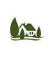eco house village green real estate icon vector image vector image