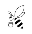honey bee outline icon isolated on white vector image