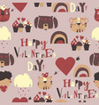 seamless pattern with valentines day elements vector image vector image
