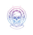 hand drawn sketch pirate skull vector image