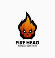 logo skull fire gradient colorful style vector image vector image